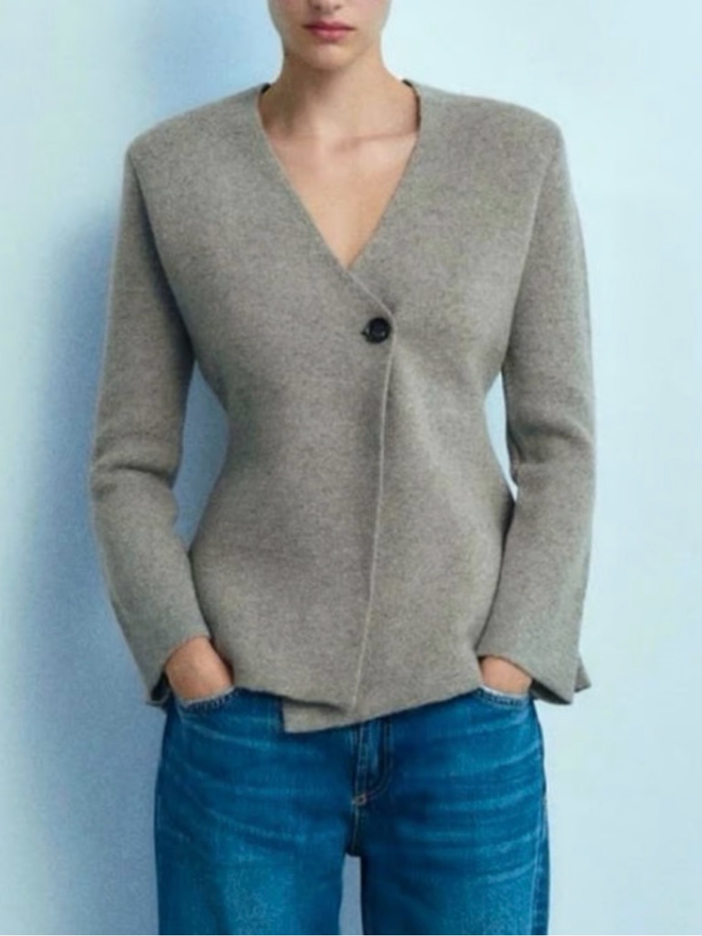 ZARA PEPLUM WOOL KNIT BLAZER Jacket women’s size Small blogger choice